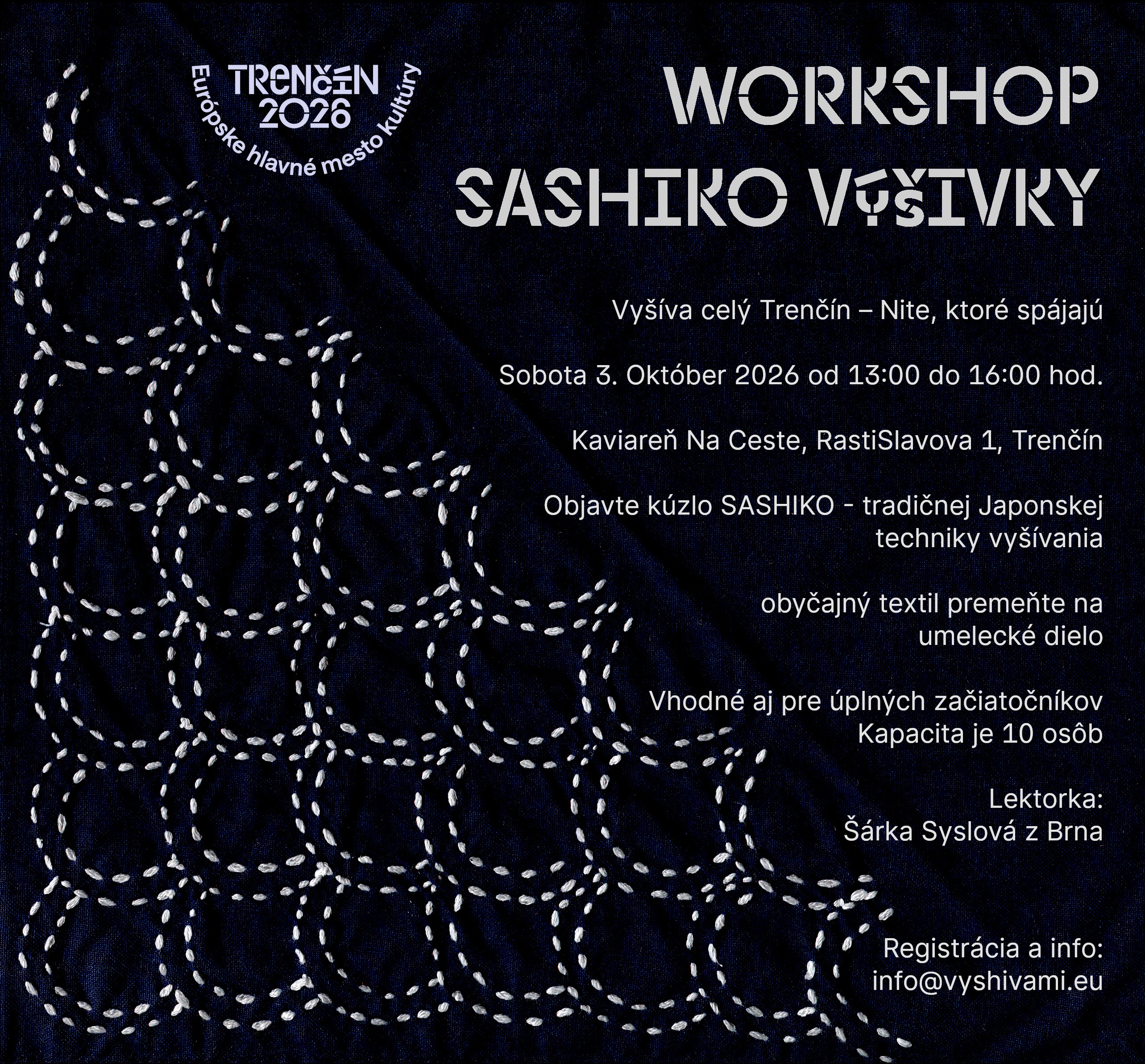SASHIKO VÝŠIVKY – Vyšíva celý Trenčín